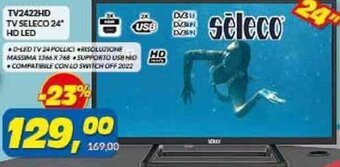 Risparmio Casa TV2422HD TV Seleco 24'' HD LED offerta
