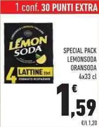 Conad Lemonsoda Oransoda Special Pack 4x33 cl offerta