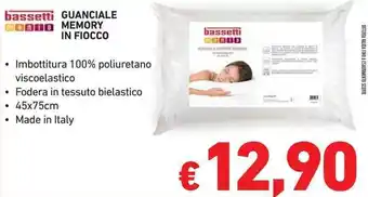 Bassetti Guanciale Memory in Fiocco 45x75 cm