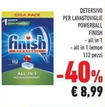 Finish Powerball Detersivo per Lavastoviglie 112 pezzi