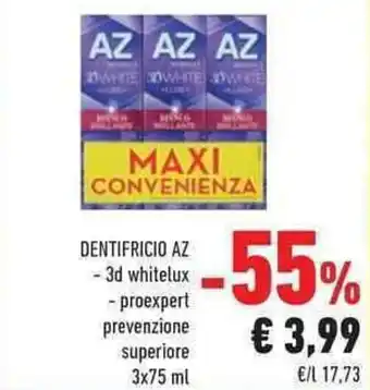Conad AZ Dentifricio 3x75 ml offerta