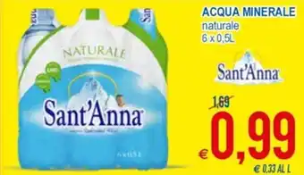 MD Discount Sant'Anna Acqua Minerale naturale 6 x 0.5 L offerta