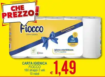 MD Discount Fiocco Carta Igienica 160 strappi 2 veli 10 retoli offerta