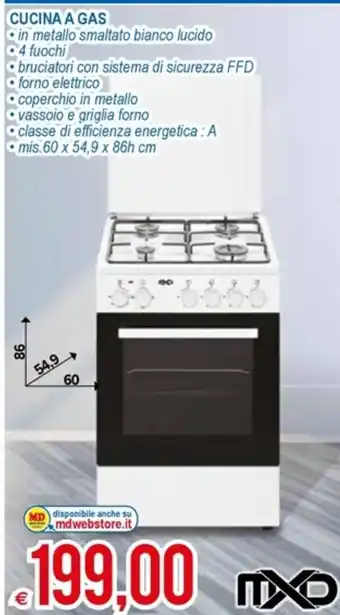 Cucina A Gas 60x54,9x86h cm
