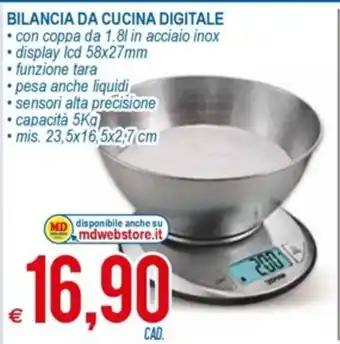 MD Discount Bilancia Da Cucina Digitale capacità 5Kg offerta