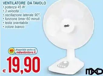 MD Discount Ventilatore Da Tavolo potenza 45W offerta