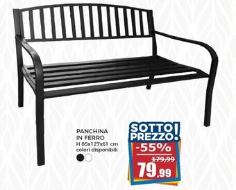 Happy Casa Panchina in Ferro H 85x127x61 cm offerta