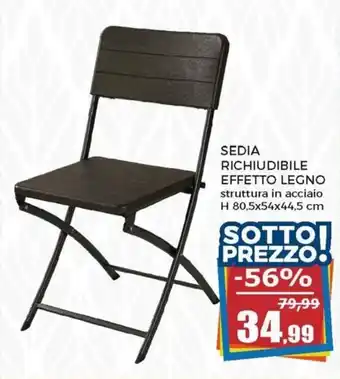 Happy Casa Sedia Richiudibile Effetto Legno H 80,5x54x44,5 cm offerta