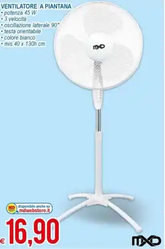 MD Discount Ventilatore A Piantana Potenza 45W offerta