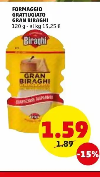 PENNY Formaggio grattugiato  gran biraghi 120g offerta