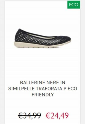 PittaRosso Ballerine nere in similpelle traforata p eco friendly offerta