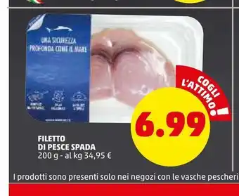 PENNY Filetto di pesce spada 200g offerta
