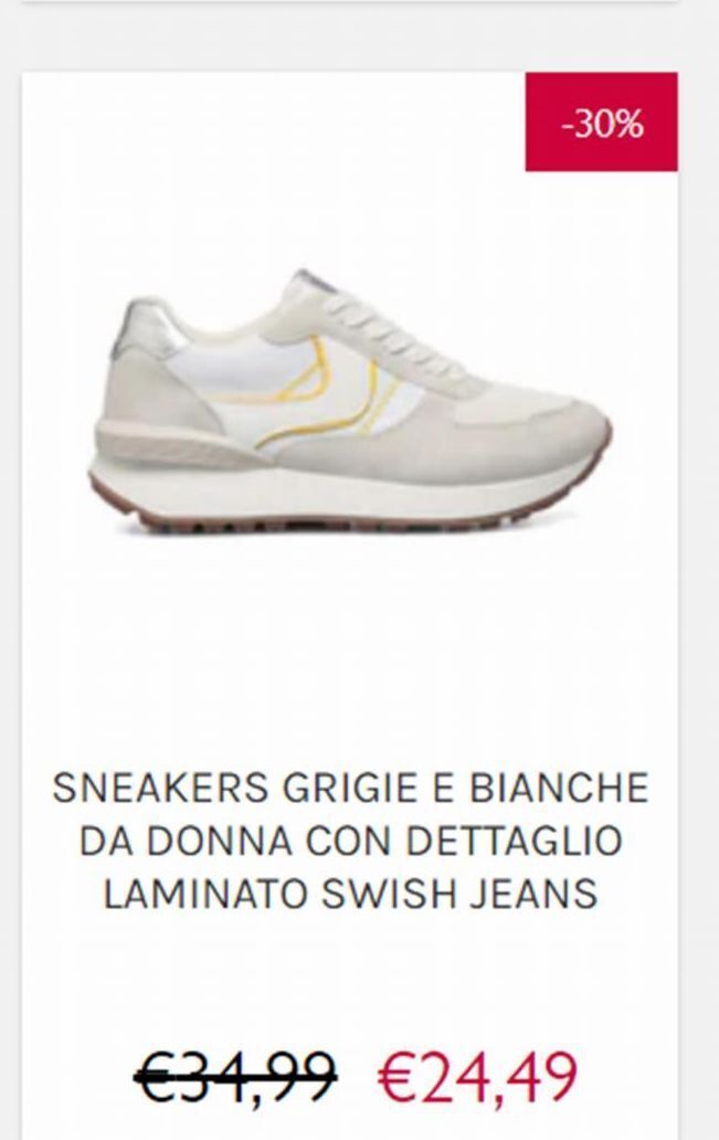 Sneakers grigie e bianche da donna con dettaglio offerta di PittaRosso