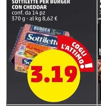 PENNY Sottilette per burger con cheddar conf. da 14pz offerta