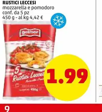 PENNY Rustici leccesi mozzarella e ponodoro conf. da 5pz 450g offerta