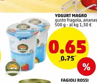 PENNY Yogurt magro gusto fragola, ananas 500g offerta