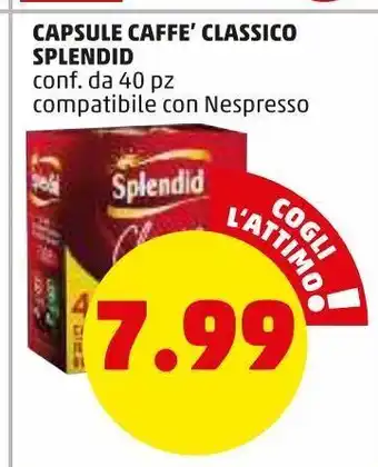 PENNY Capsule caffè classico splendid conf. da 40pz offerta
