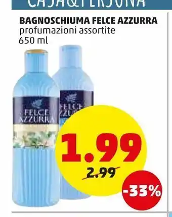 PENNY Bagno schiuma felce azzurra 650ml offerta