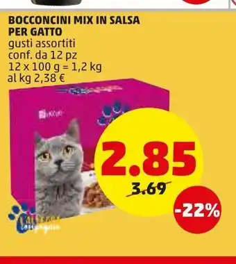 PENNY Bocconcini miz in salsa per gatto gusti assortiti conf. da 12pz offerta