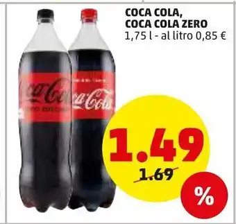 PENNY Coca-cola, coca cola zero 1,75l offerta