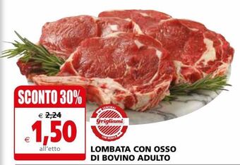 Il Gigante Lombata con osso di bovino adulto offerta