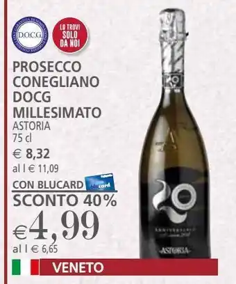 Il Gigante Prosecco conegliano docg millesimato offerta