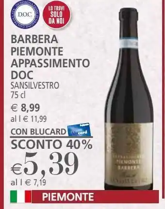 Il Gigante Barbera piemonte appassimento doc offerta