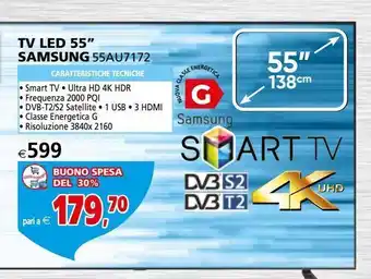 Il Gigante Tv led 55” samsung 55au7172 offerta