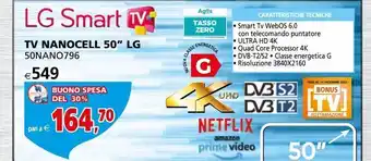 Il Gigante Tv nanocell 50” lg 50nano796 offerta