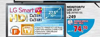 Monitor/tv led 27,5” lg 28tn515s