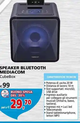 Il Gigante Speaker bluetooth mediacom offerta