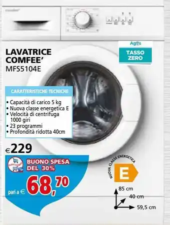 Il Gigante Lavatrice comfee’ mfs5104e offerta