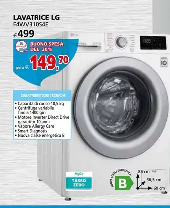 Il Gigante Lavatrice lg f4wv310s4e offerta