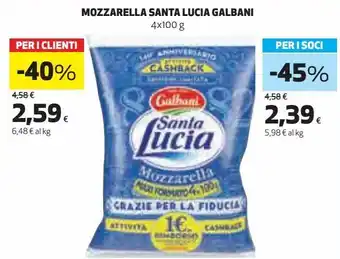 Coop Mozzarella santa lucia galabani offerta
