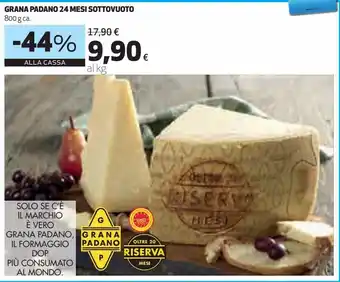 Coop Grana padano 24 mesi sottovuotto offerta