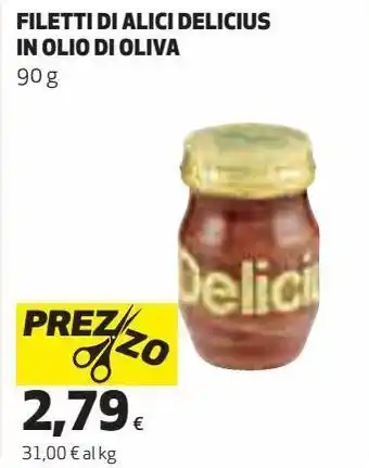 Coop Filetti di alici delicius in olio di oliva offerta