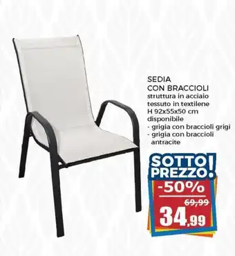Happy Casa Sedia Con Braccioli H 92x55x50 cm offerta