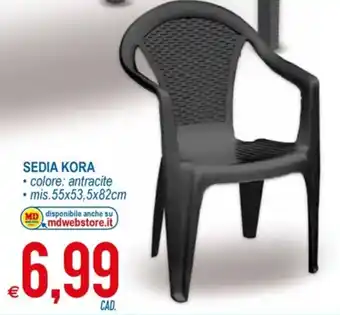MD Discount Sedia Kora mis. 55x53,5x82cm offerta