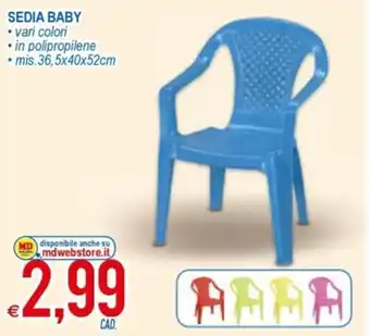 MD Discount Sedia Baby mis. 36,5x40x52 cm offerta