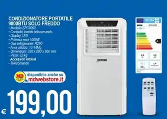 MD Discount Zipher Condizionatore Portatile 9000BTU Solo Freddo offerta