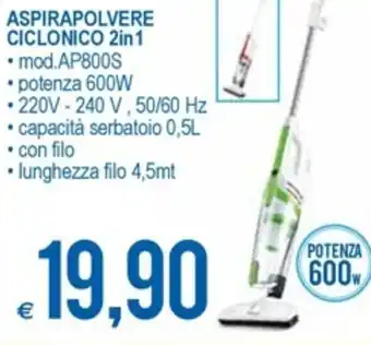 Aspirapolvere Ciclonico 2in1