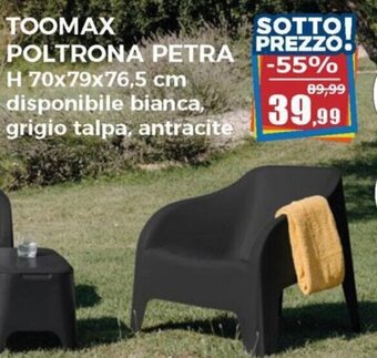 Happy Casa Toomax Poltrona Petra H 70x79x76,5 cm offerta