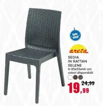 Happy Casa Areta Sedia in Rattan Selene H 85x55x46 cm offerta