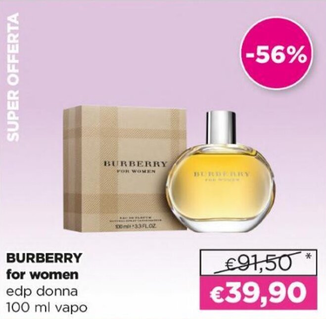 Burberry for women edp donna 100 ml vapo offerta di Acqua \u0026 Sapone