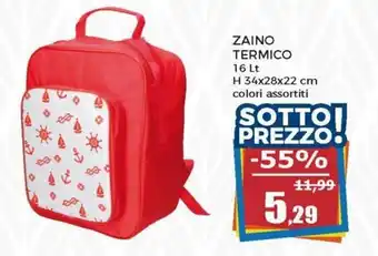 Zaino Termico 16 Lt H 34x28x22 cm
