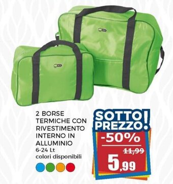 2 Borse Termiche con Rivestimento Interno in Alluminio 6-24 Lt