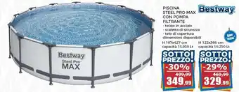 Bestway Piscina Steel Pro Max con Pompa Filtrante 10,250 Lt
