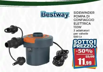 Happy Casa Bestway Sidewinder Pompa di Gonfiaggio Elettrica 110W 680 Lt offerta
