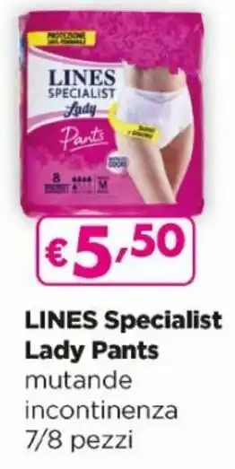Acqua & Sapone Lines Specialist Lady Pants mutande incontinenza 7/8 pezzi offerta