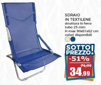 Happy Casa Sdraio in Textilene 90x61x62 cm offerta